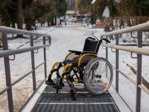 accessible ramp for disabled people outside a workplace